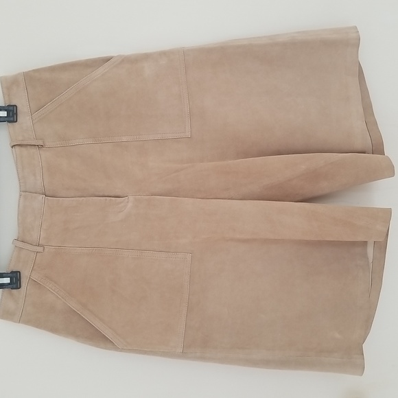 nwot Theory Gera Gaucho Wide-Leg Cropped Suede Pants - Picture 3 of 16